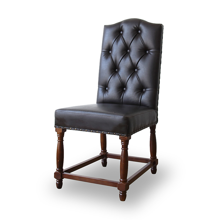 Wholesale chaise italienne design modern black wooden dining living room study restaurant kitchen chair leather