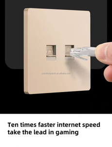 La fabbrica della cina più recente 86 tipo RJ45 grigio PC presa per telefono di rete presa dati interruttori a parete - Product Image 4