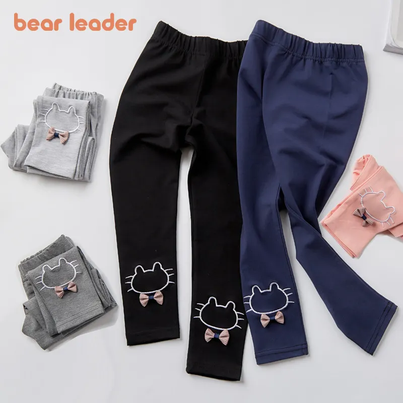 Bären führer Kinder Cartoon Süße Leggings Mädchen Dünne Baumwolle Elastische Taille Hosen Koreanische Mode Herbst Kinder Kleidung Für 3-8Y