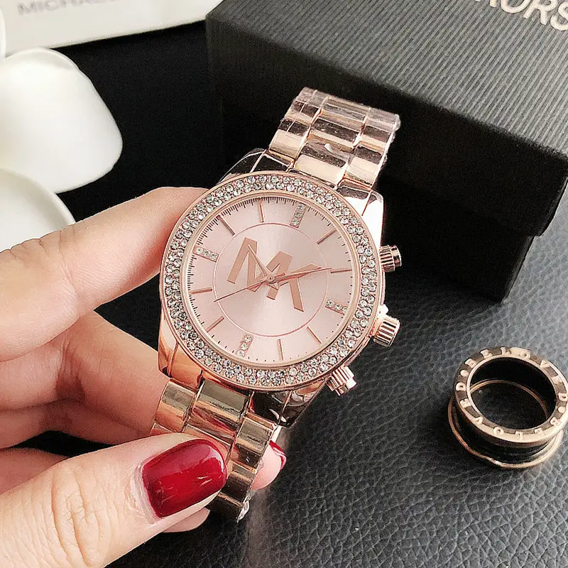 Relojes brillantes pareja Montre reloj relojes mujeres Moissanite venta al por mayor diseñador señoras reloj nuevo proveedor de China Mk encantos originales