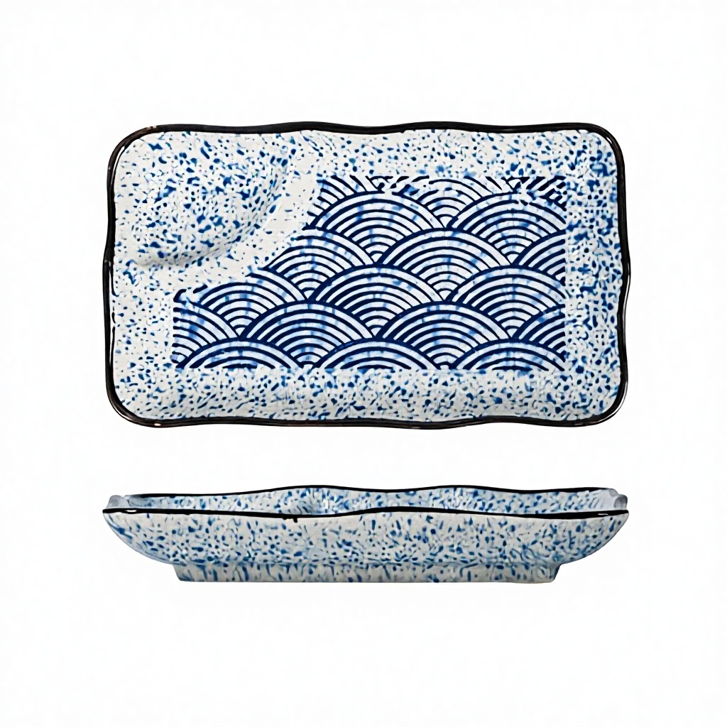ocean wave pattern light blue