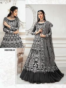 新设计师印度民族婚纱重网刺绣作品Anarkali <span class=keywords><strong>Kurti</strong></span>与Dupatta派对服装看起来自然腰围