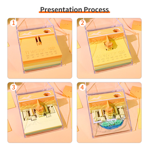 Recuerdos creativos de viaje, modelo de bloques de construcción, Bloc de notas 3D, calendario personalizable, marcapáginas, regalo, Bloc de notas 3D con caja de regalo - Product Image 4