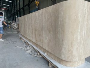 Tùy chỉnh travertine thủ quỹ quầy sang trọng đá tự nhiên tiếp nhận bàn cho bán lẻ thương mại không gian - Product Image 3
