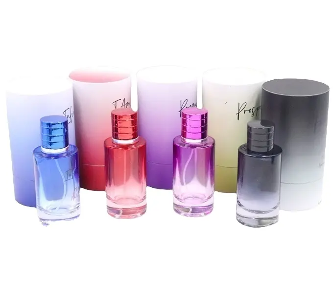 Flacon de parfum de luxe en gros avec emballage en boîte flacon de parfum vide rechargeable flacons de parfum en verre de 30 50 100ml