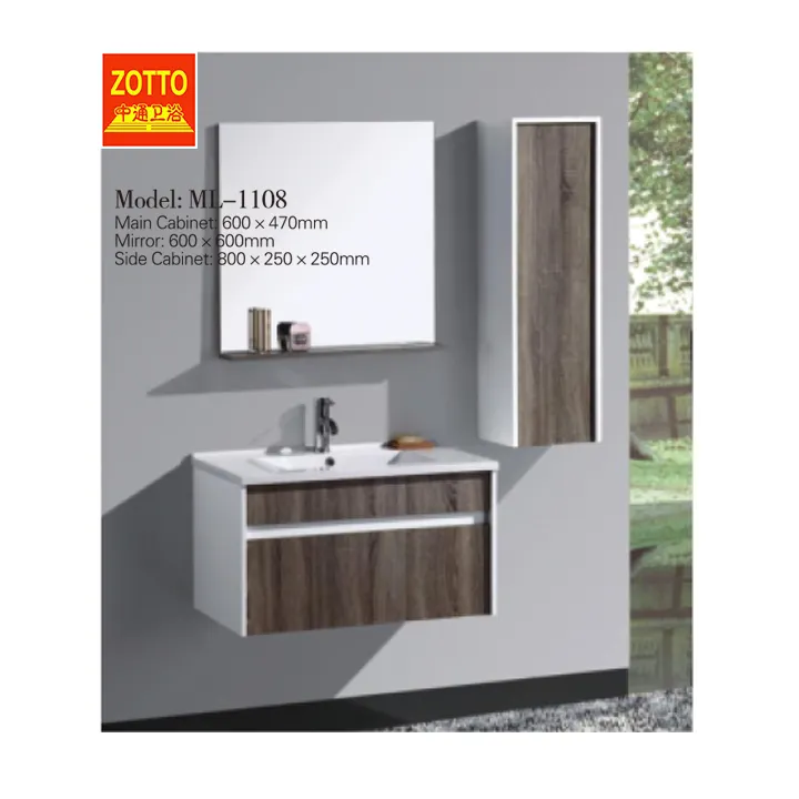Nuevo Hotel de diseño de PVC del Gabinete de la vanidad de baño vanidad lavabo con mueble de baño gabinetes de espejo de organizador