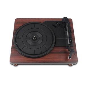 复古外观木质桌面蓝牙扬声器，带辅助输入留声机乙烯基唱机，适用于带光盘播放器的苹果转盘 - Product Image 6