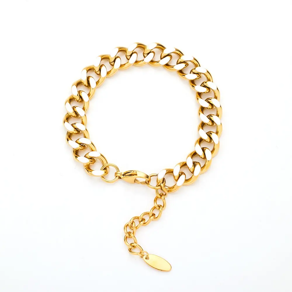 Bracciali smaltati colorati per le donne braccialetti a catena a maglia con graffetta cubana regolabile in oro 18 carati per regalo di gioielli