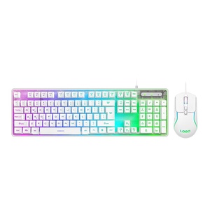USB Wired RGB Light Gaming <strong>Keyboard</strong> Mouse Combo New Transparent Mid-Plate <strong>Keyboard</strong> Mice Set for <strong>Computer</strong>, GKMC-707T - Product Image 1