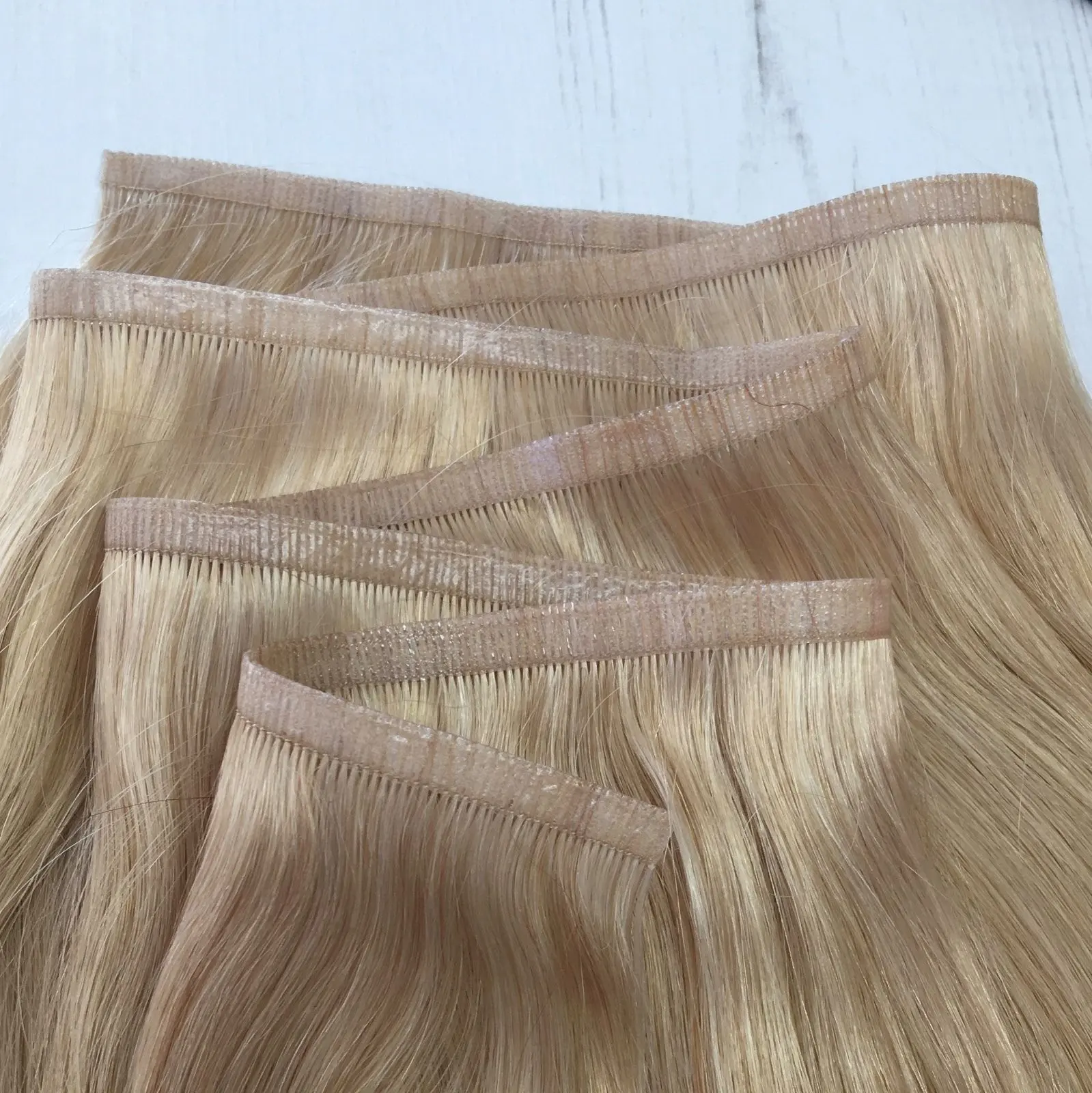 Trama de piel sintética de Grado Superior 10A para salón, imagen completa, cabello humano brasileño remy, 100g, extensiones de cabello invisible de pu