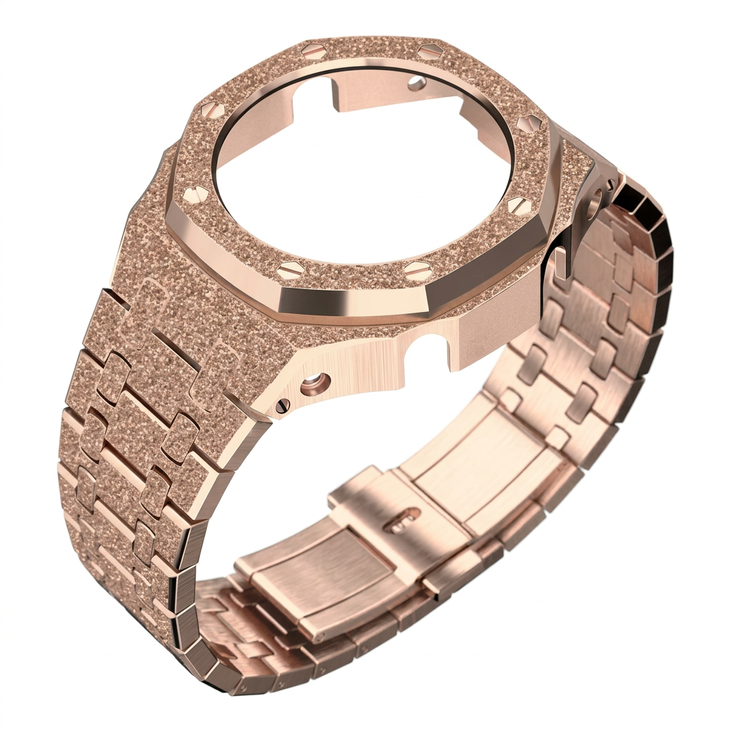 rose gold-case-steel strap