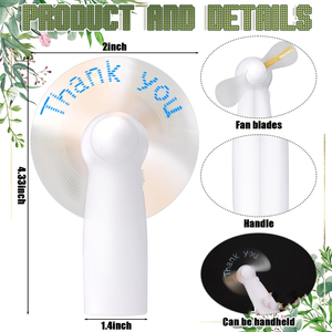Venta caliente ventilador de publicidad Mini ventilador de mensaje con luz portátil práctico Led ventilador de batería de mensaje personalizado para regalo - Product Image 4