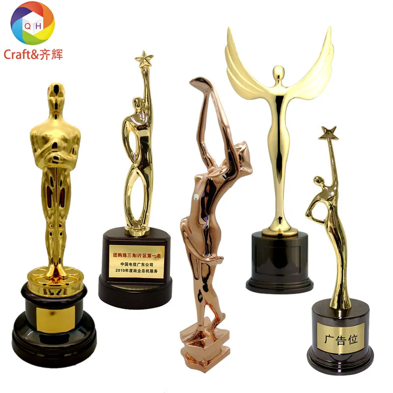 Trofeo Factory Metal Angel Trophy Custom Oscar Awards Golden Man Dance Trophy