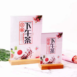 Tùy chỉnh kích thước A4 A5 Bảng Máy tính để bàn chủ gỗ cơ sở acrylic đơn Đăng hiển thị đứng menu lịch chủ - Product Image 2