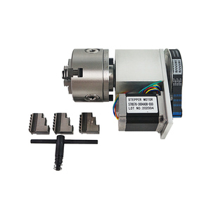 Hollow Shaft Rotary <strong>Axis</strong> K5M-6-100 100mm 3 Jaw Chuck <strong>Rotation</strong> 6:1 a <strong>Axis</strong> for Mini <strong>CNC</strong> <strong>Router</strong> Woodworking Engraving MachINE - Product Image 1