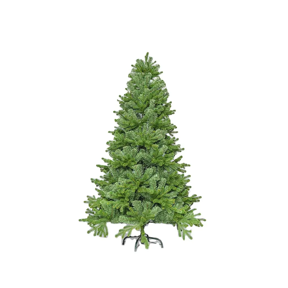 Venta al por mayor precio barato 8 pies reciclado árbol de Navidad artificial con luces plantas verdes de Navidad para Año Nuevo decoración de interiores