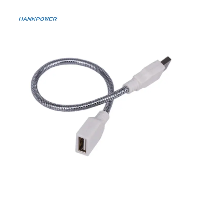 Tuyau métallique Flexible OEM USB mâle à femelle, câble d'extension pour ventilateur de lumière LED, cordon d'alimentation USB