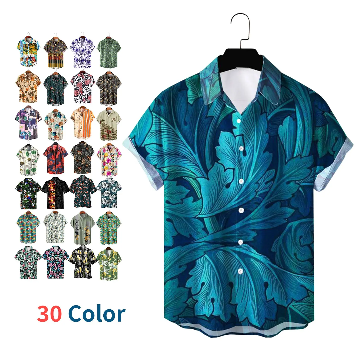 2023 Fashion Summer Blouse For Men Floral Graphic Print Men's Beach Shirt Short Sleeve Casual Apparel Plus Size Fashion Shirts