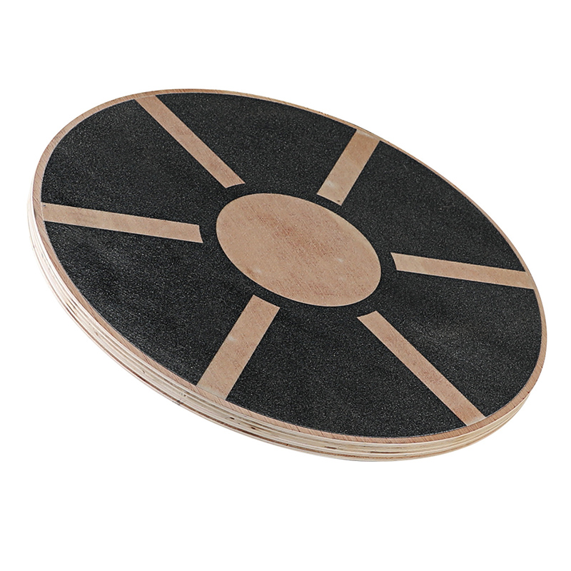 Planche d'équilibre ronde en bois couleur bois + Noir