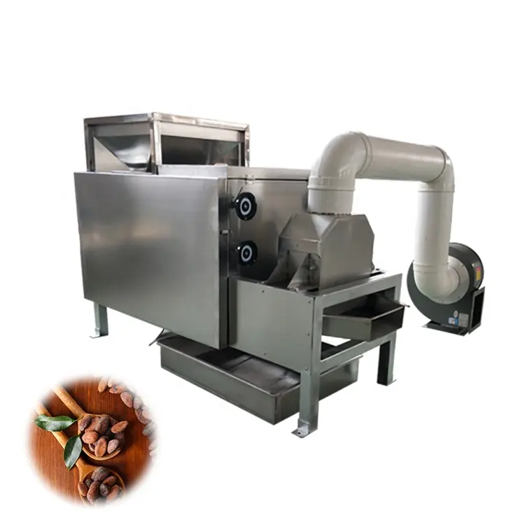 cocoa powder making machine Removing Peanut Skin Cocoa Beans Peeler And Half Cutter machine