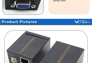 VGA 信号 60 米延长器放大器转换器单 RJ45 CAT-5E/月的以太网电缆 - Product Image 5