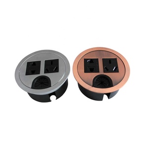 Nuova presa da tavolo presa da tavolo per Computer copertura del foro del cavo da tavolo passacavo per cavi prese Pop-up tre inserti presa di corrente - Product Image 1