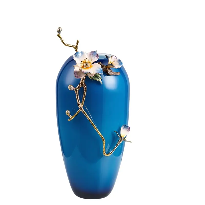 Vase à fleurs de luxe en émail style boho NOSHMAN, décoration en métal pour maison ou mariage, grand Vase de fleur de couleur, cadeau d'affaires