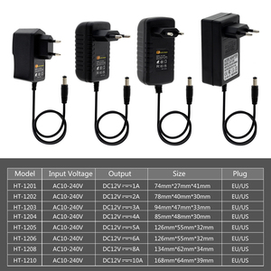 12V адаптер переменного тока AC100-240V трансформаторы выход DC12V 1A 2A 3A 4A 5A 6A 8A 10A ЕС/штепсельная вилка американского стандарта 12V блок питания для светодиодной ленты - Product Image 4