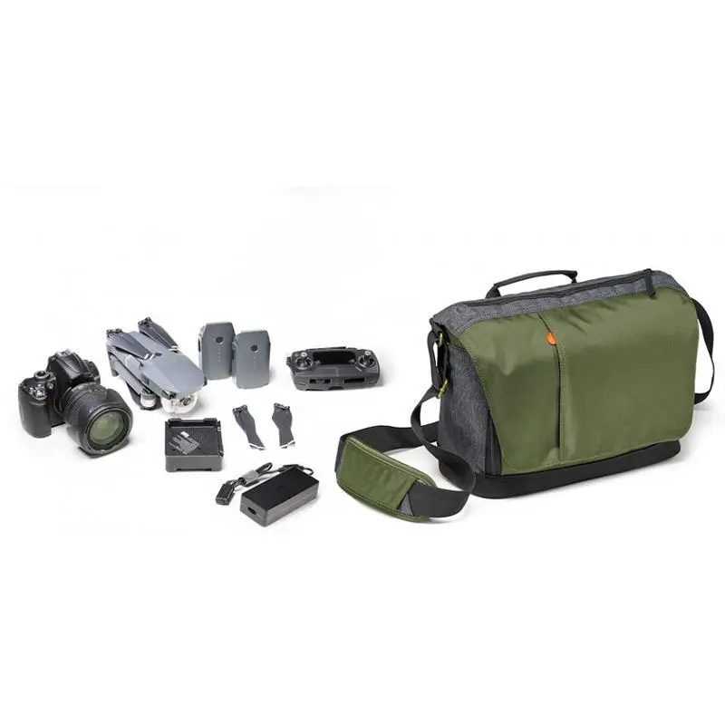 Bolso bandolera para cámara réflex, bolsa para cámara digital de tela Oxford verde militar, bolso para cámara personalizado con cubierta para la lluvia