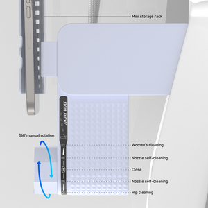 โถสุขภัณฑ์สำหรับห้องน้ำไฟฟ้าแบบพับเก็บได้สำหรับมือซ้าย - Product Image 3