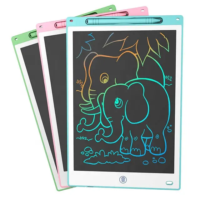 Tablette d'écriture LCD 12 pouces pour enfants, tableau d'écriture LCD, Crayons, stylo d'écriture, dessin en forme de Notes, tableau de messages