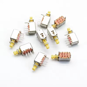 Interruttore a pulsante di blocco PCB ad angolo retto DPDT doppio polo 6 Pin interruttore di alimentazione a chiave autobloccante rosso blu giallo A03/04 - Product Image 2