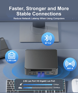 Mini Gaming <strong>Computer</strong> Intel 13th Gen <strong>Processor</strong> Core I7 1360P Core <strong>I5</strong> 1340U 2*2.5G Lan Linux 2*NVME HD 4k 60Hz Small Desktop PC