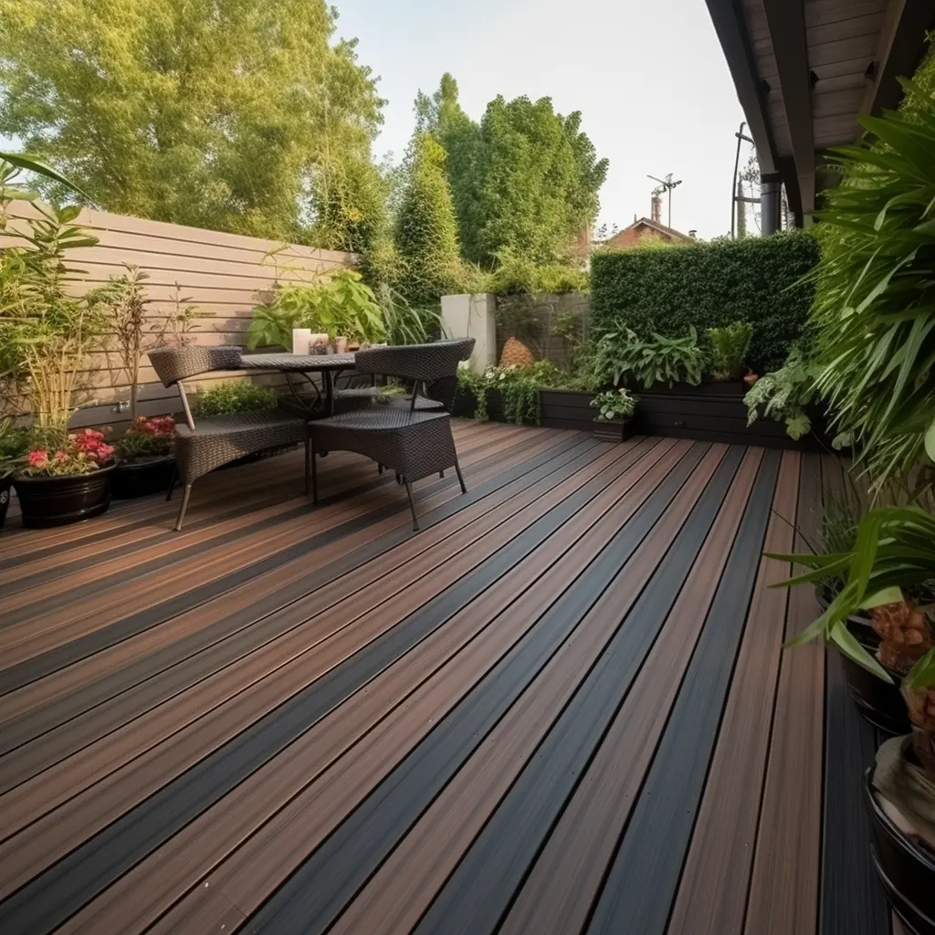 Exterior impermeable 3D al aire libre de madera de plástico compuesto decking piso panel tableros kit conjunto para piscina