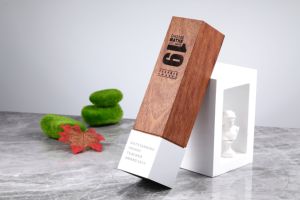 Katı ahşap kristal kupa özelleştirilmiş yaratıcı gravür ve renkli baskı madalya olağanüstü çalışan yıllık toplantı ödülü - Product Image 2