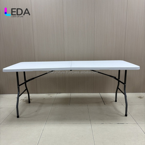 LEDA Modelos explosivos Mesas rectangulares plegables Mesas plegables multifuncionales para fiestas de deshierbe Comedor Mesas plegables blancas - Product Image 3