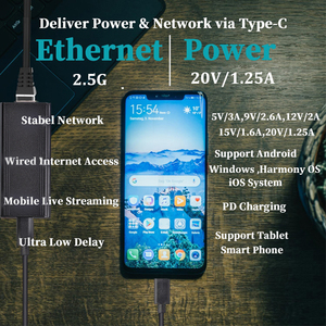 2.5GPD2CAT-20VPoEからUSBCへのアダプターコンバーターPoEからType-Cへの電力出力、イーサネット5V/9V/12V/15V/20Vアダプティブ - Product Image 3
