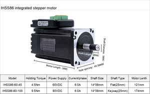 IHSS86-80-100 hybrider integrierter Schrittmotor mit Coder 9,5 Nm hohes Drehmoment 60VDC 2000 Rpm - Product Image 6