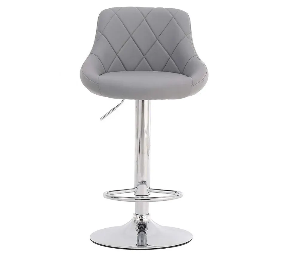 Adjustable Swivel Bar Stool PU Leather Upholstered Counter Height Bar Stool with Footrest