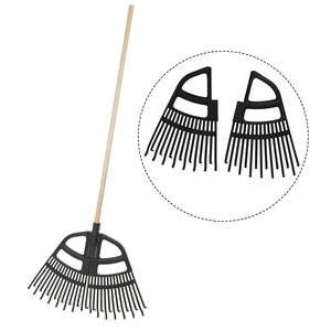 Vertak 3合1长柄塑料花园干草叶耙可拆卸头多功能塑料耙 - Product Image 1