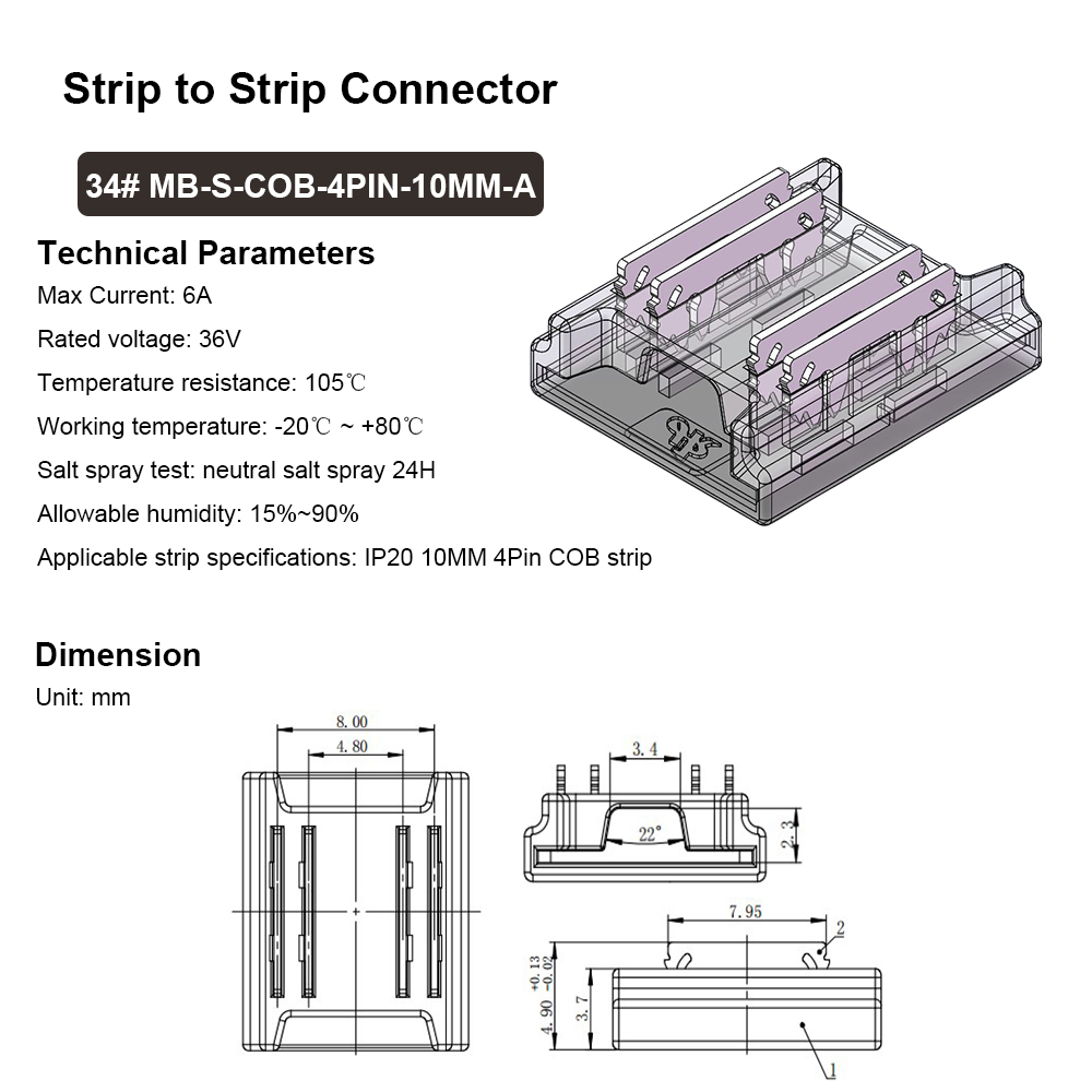 34# MB-S-COB-4PIN-10MM-A