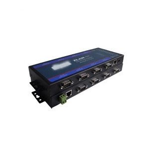 Convertidor de 8 puertos RS232 RS485 a Ethernet conmutador de servidor de dispositivo serie múltiple industrial ZLAN5800 - Product Image 1