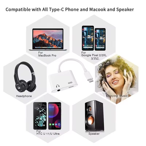 双USB C型分离器数模转换器2合1音频快速充电C至3.5毫米辅助耳机适配器，适用于S20超S10 9 Note10 Plus - Product Image 4