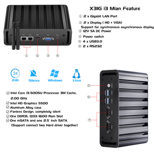XCY Fanless Mini Industrial <strong>Computers</strong> Intel Core I5 5200U Dual Ethernet 2x COM RS232 <strong>Linux</strong> - Product Image 4