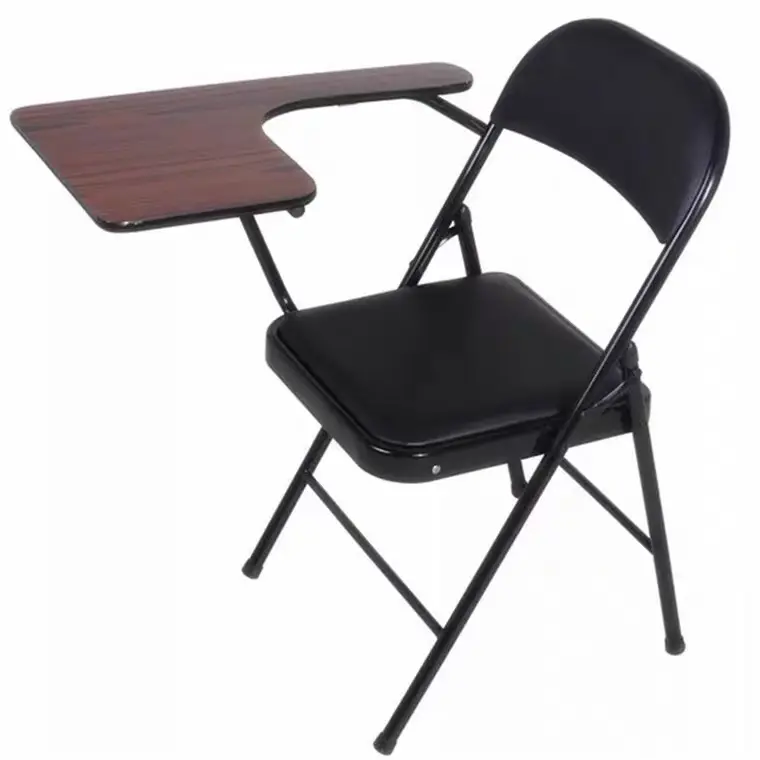 Cadeira de treinamento de plástico com encosto de quadro de escrita cadeira de treinamento dobrável com prancheta cadeira de sala de reuniões única