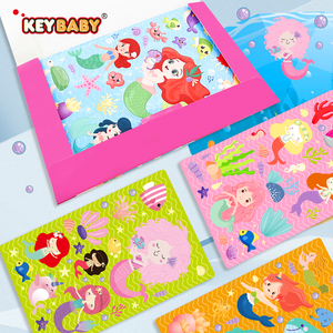 Keybabyカスタム子供アクティビティ子供向けの再利用可能なステッカーブック教育玩具ブック封筒付き静電ステッカー