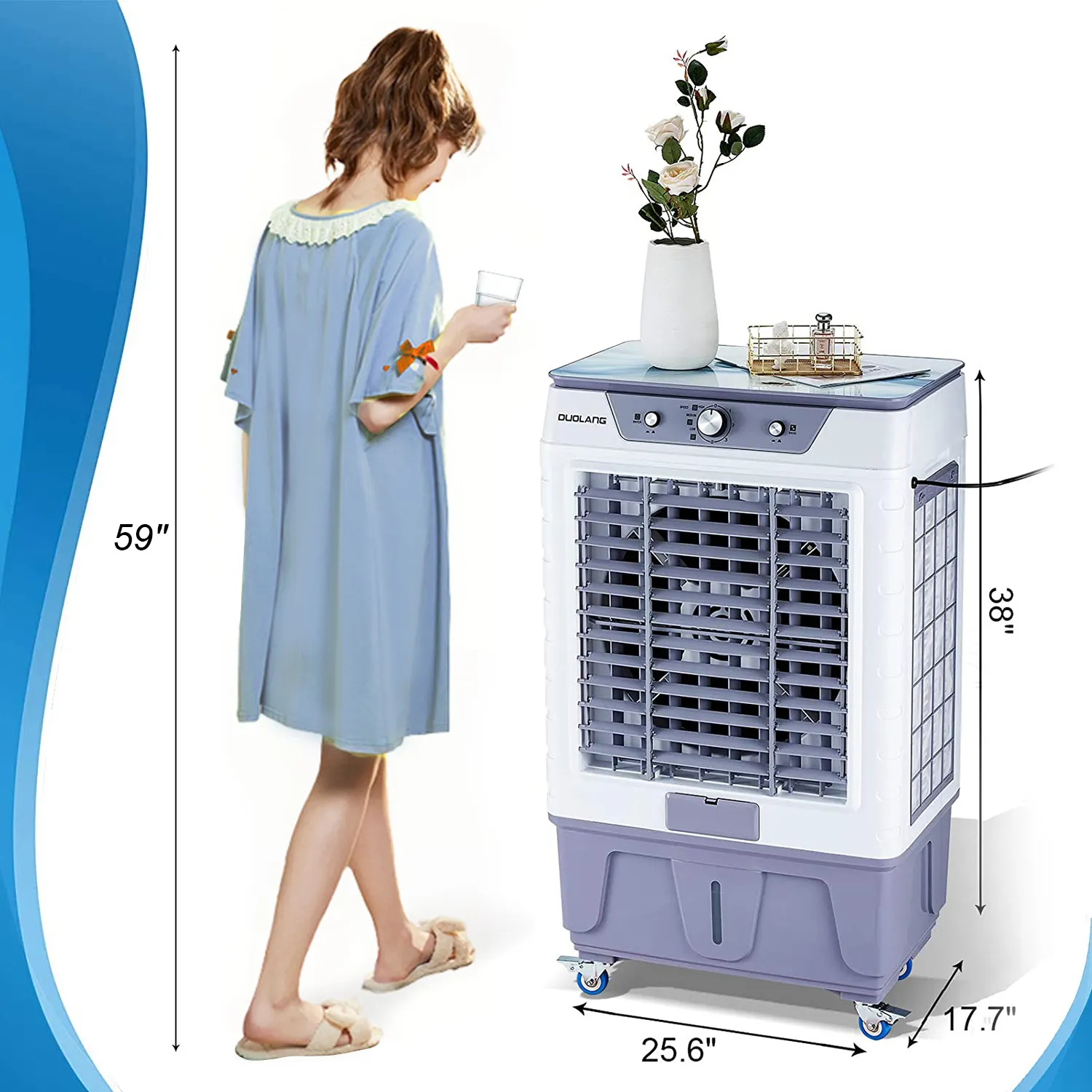 Mini enfriador de aire portátil por evaporación sin agua CPU IHM enfriador de aire portátil moderno enfriador de aire