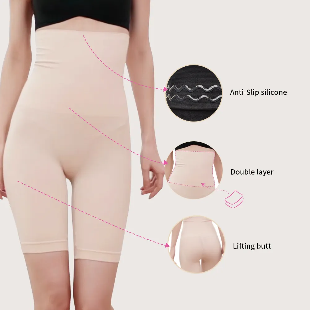 S-SHAPER Sans Soudure Fajas Butt Lifter Culottes Taille Haute Post-partum Ventre Ceinture Abdomen Soutenir Shapewear Silicone Hanches Pantalon