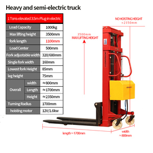 New Manual Hydraulic Semi-<strong>Automatic</strong> Lift Forklift Plug in Type Forklift Charger 1 Ton 2Ton Tray <strong>Loading</strong> and <strong>Unloading</strong> Lift Truck