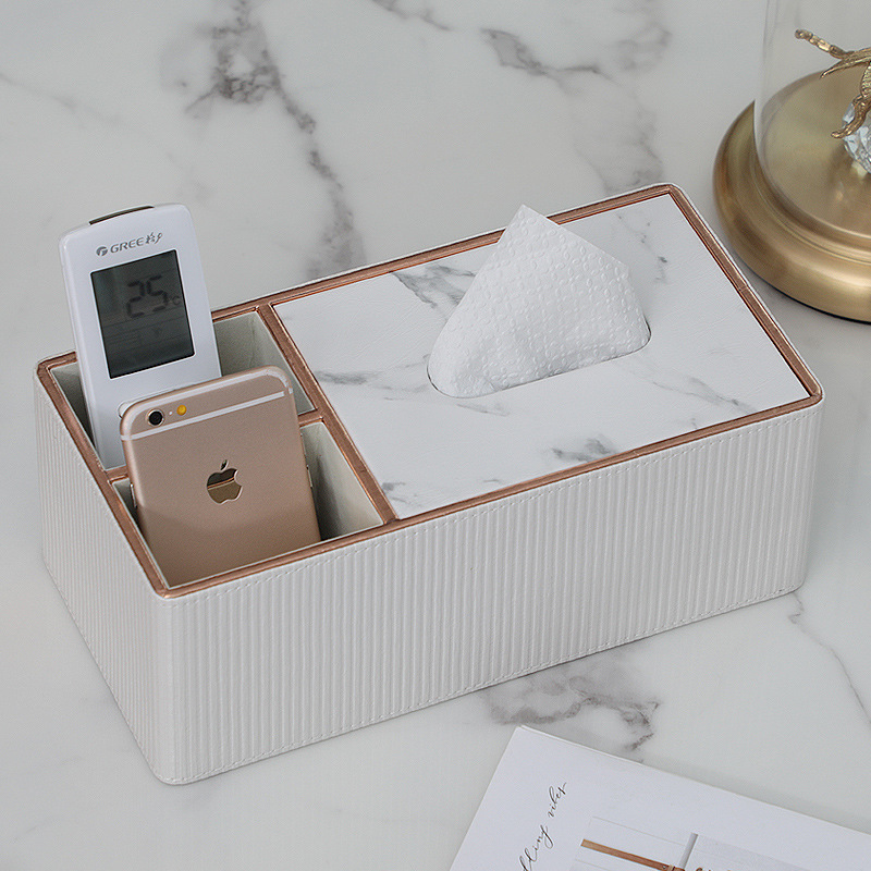 Roman column double-compartment storage box, white